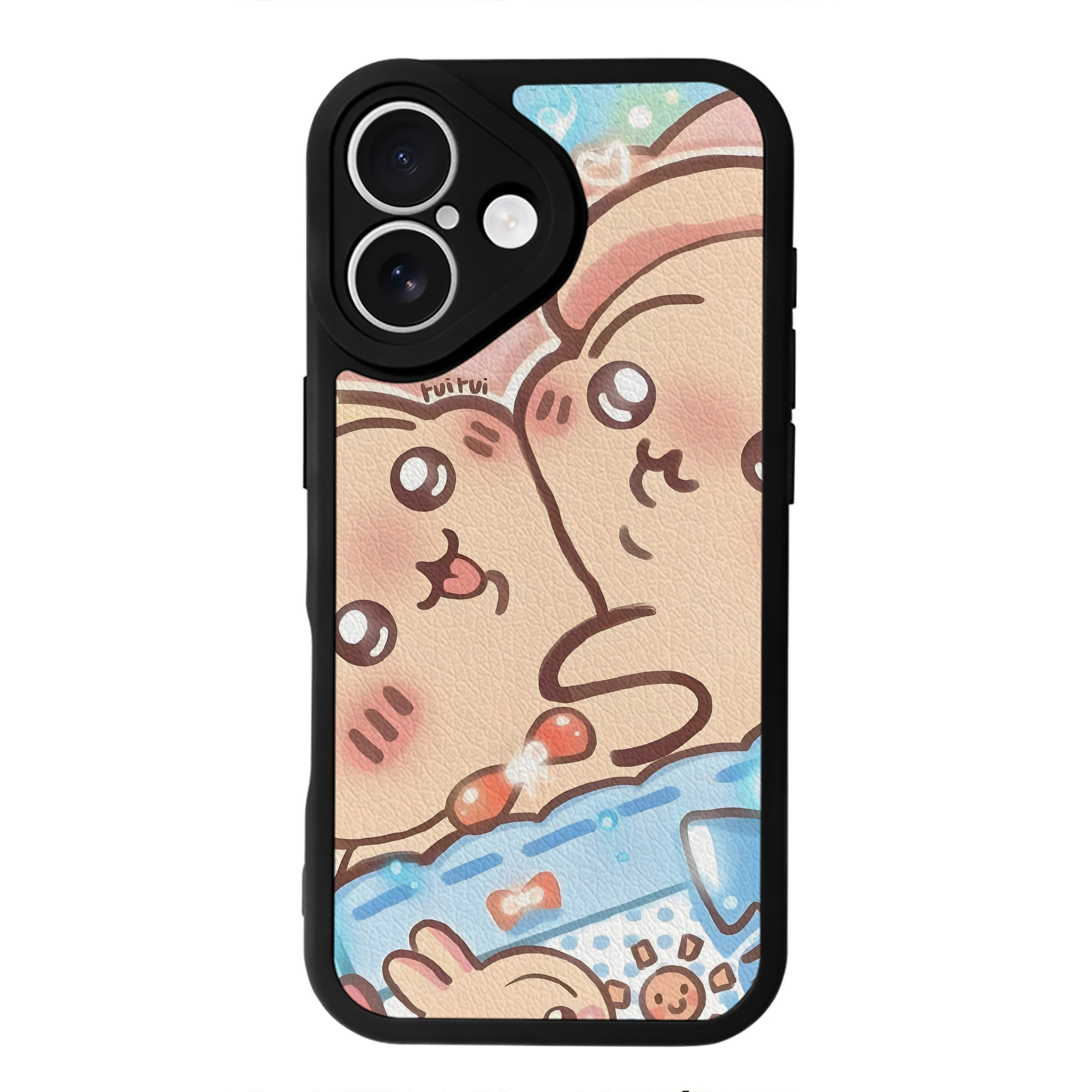 （画像用） ちいかわ Chii-kawa 【iPhone 16シリーズ対応】シリコンスマホケース（レザー調） 材質：シリコン